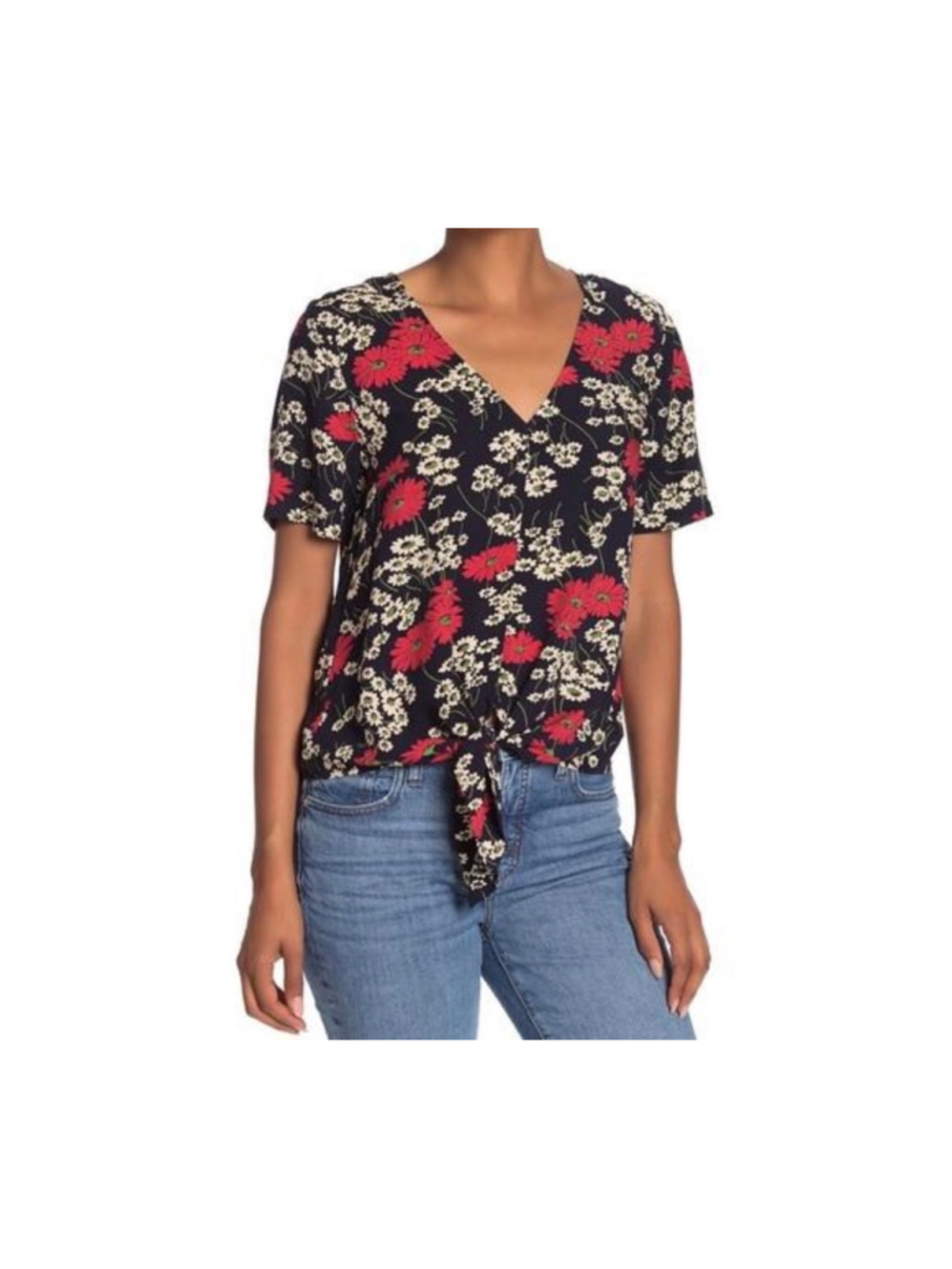 Madewell Hillside Daisies Tie Front Top